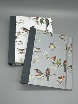 Ringbuch Planer A5 grau Gummiband Front Vögel Varianten