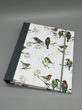 Ringbuch Planer A5 grau Gummiband Front Vögel