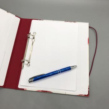 Preview: Ordner Ringbuch A5 rot Stift Ringmechanik