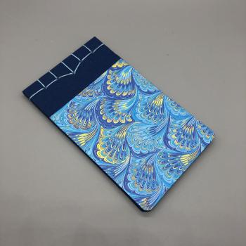 Block Block Schreiben Notizen Japanischebindung liniert blau marmoriert
