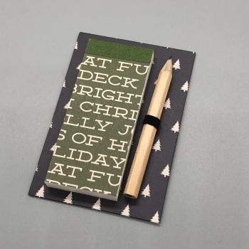 Block Notizen Miniformat  Stift grün schwarz Tannenbaum