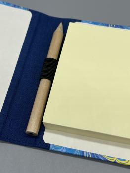 Preview: Haftnotizblock mit Stift – Innenansicht mit Bleistift
