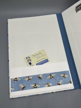 Preview: Buchbinderei Mappe Klemmbrett Quadrate Schriftarten Mosaik rot Innenseite Steckfach FürElise