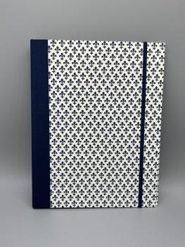 Klemme Mappe A5  Frontdeckel Lilien blau weiß