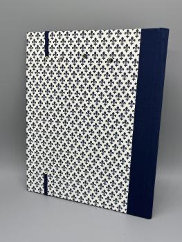 Preview: Klemme Mappe A5  Rückdeckel Lilien blauweiß