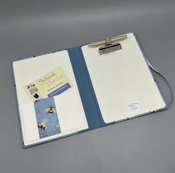 Preview: Mappe A6 Innenseiten Füllung Steckfach Stifthalter blau