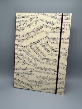Buchbinderei Mappe Klemmbrett Musik Noten Klaviermusik Recycling Vorderseite