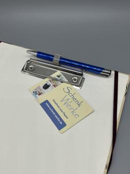 Preview: Buchbinderei Mappe Klemmbrett Klemme Stifthalter Anwendung