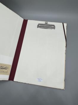 Buchbinderei Mappe Klemmbrett Musik Noten Klaviermusik Recycling Innenseite Klemmvorrichtung