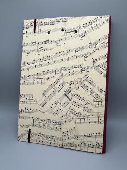 Buchbinderei Mappe Klemmbrett Musik Noten Klaviermusik Recycling Rückseite