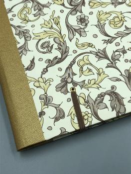 Mappe A4 Sammeln Ranken Blumen gold Detail Eyelet Gummiband