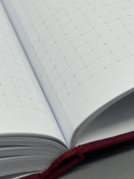 Preview: Detailansicht punktkarierte Seiten, hochweiß, mit Mikroperforation