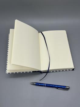 Preview: Notizbuch Tagebuch  Seiten blanko Lesebändchen Gummiband Stift