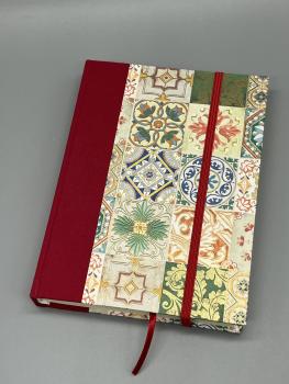 Buch Leinenrücken Gummiband handgebunden Notizen Noten Musik schwarz beige