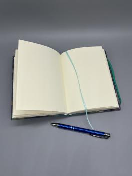 Preview: Seiten Gummiband Stift Buch Leinenrücken Gummiband handgebunden Notizen mint