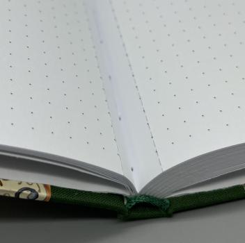 Punktkarierte Innenseiten des Notizbuches A5 Allegro – hochweißes Schreibpapier, fadengeheftet, Mikroperforation