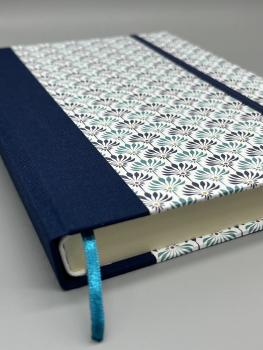 Preview: Notizbuch Tagebuch A5 Bindung Lesebändchen Detail blau