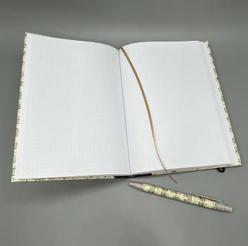 Notizbuch A5 Partitur punktkariert – Innenseiten hochweiß mit 5mm-Punktraster und Lesebändchen