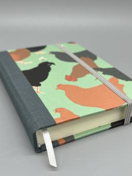 Preview: Notizbuch Bindung Lesebändchen grau mint braun