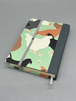 Preview: Buch Leinenrücken  Rückseite handgebunden Huhn