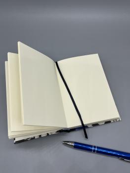 Preview: Buch handgebunden innen Seiten weiß Lesebändchen Stift