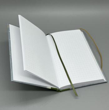 Preview: Notizbuch 9×15 cm Kleiner Prinz – offen liegendes Buch mit hochweißen punktkarierten Seiten