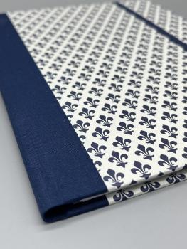 Preview: Notizen A5 Leinenrücken auswechselbar Heft Leinenrücken Detail blau