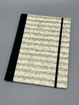 Notizen A5 Leinenrücken auswechselbar Heft schwarz Noten  Vorderseite