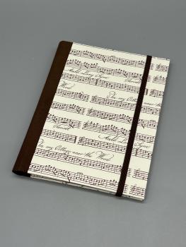 Notizen A6 Leinenrücken auswechselbar Heft beige braun Noten Lied  Vorderseite