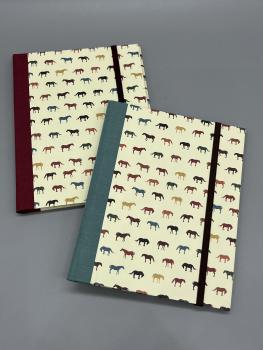 Notizen A6 Leinenrücken auswechselbar Heft rot eukalyptus Ponys Vorderseite Farbvarianten