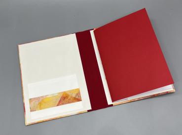 Notizen A6 Leinenrücken auswechselbar Heft Wechselheft Set Innenseite rot