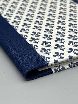 Preview: Notizen A6 Leinenrücken auswechselbar Heft Leinenrücken Detail blau