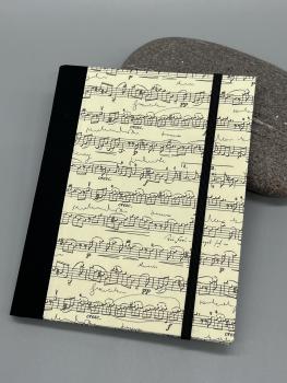 Notizen A6 Leinenrücken auswechselbar Heft schwarz Noten  Vorderseite