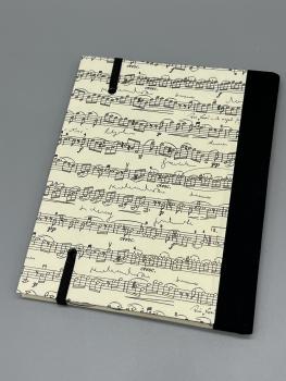 Preview: Notizen A6 auswechselbar Heft schwarz Noten Rückseite
