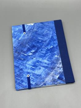 Notizen A6 Leinenrücken auswechselbar Heft Rückseite blau