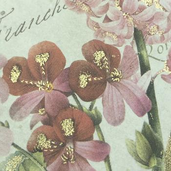 Notizen A6 Leinenrücken auswechselbar Heft rot Blumen Detail Goldglanz
