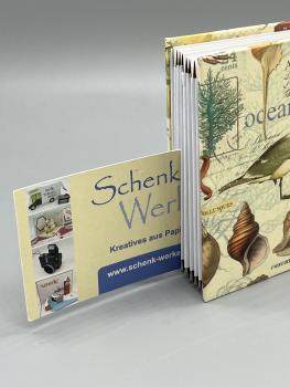 Buch Sammeltaschen Satinband handgebunden Notizen Steckfächer sammeln Anwendung Steckkarte