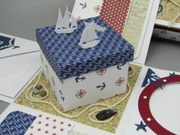Geschenkschachtel Gutschein Reise maritim Segelschiff