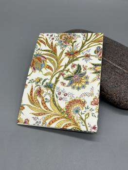 Notizblock Vorderseite bunt Ranken Golddruck