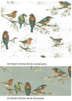 Geschenkpapier weiß grau Einzelbogen Herstellerfoto Vogel