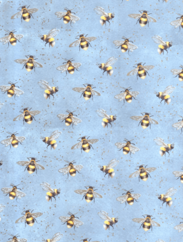 Geschenkpapier Golddruck Kartos Blumen Blüten weiß hellblau Einzelbogen Herstellerfoto