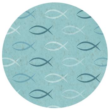 Bastelmaterial Karton aqua sand christlich Symbole Fisch aqua
