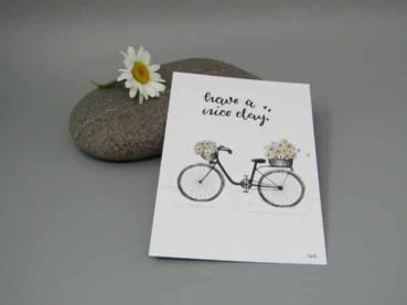 Karte Hollandrad Blumen Korb Dekoration