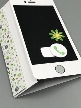 Grußkarte Telefon personalisierbar Riegelverschluss C6 Gutschein Riegel