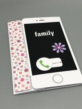 Grußkarte Telefon personalisierbar Riegelverschluss C6 Gutschein Personalisierung Beispiel