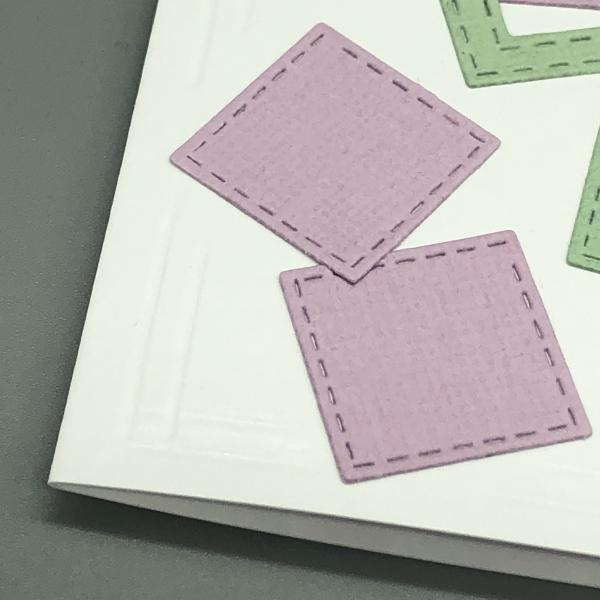 Grußkarte Baby Detail Bauklötzchen Karos