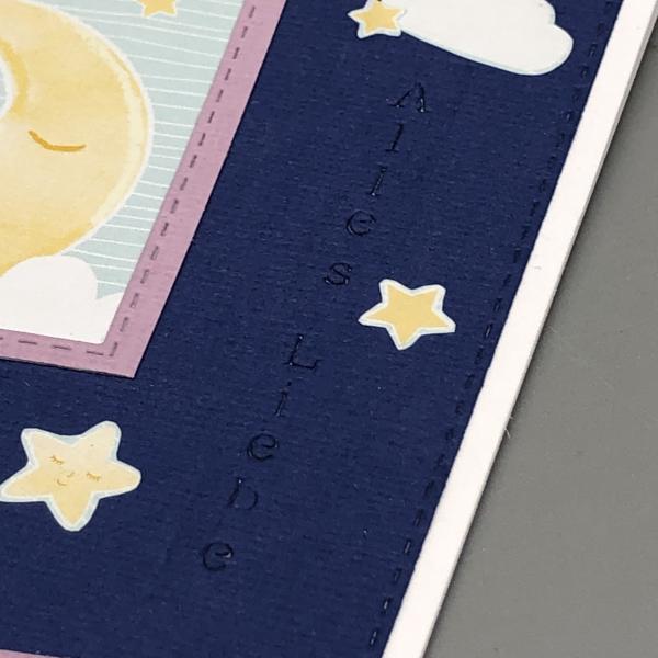Grußkarte Baby Detail Stanztext Sternchen