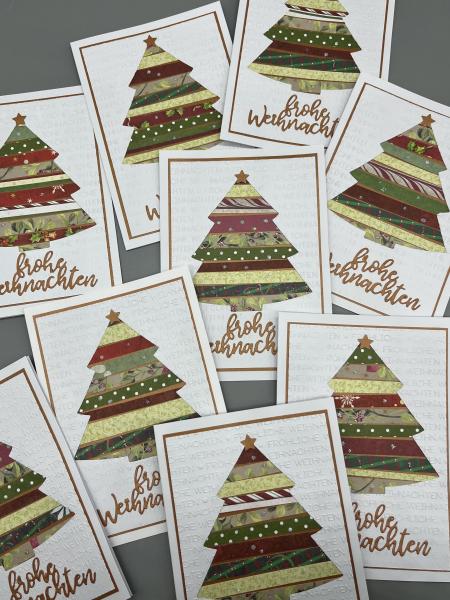 Weihnachtskarte C6 rot kupfer Varianten
