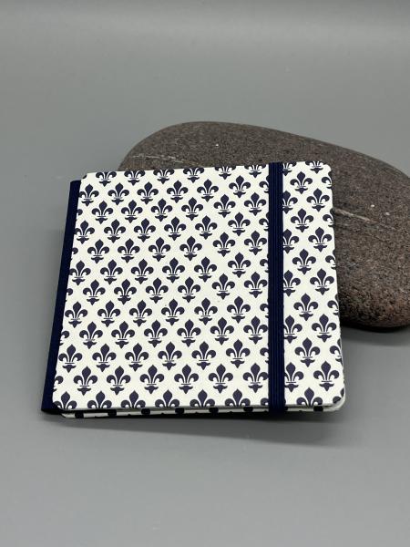 Buch Gummiband Fotos Faltbuch blau Blüten  Front