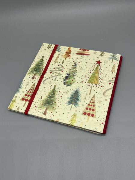 Buch Gummiband Faltbuch rot Tannen gold Rückseite